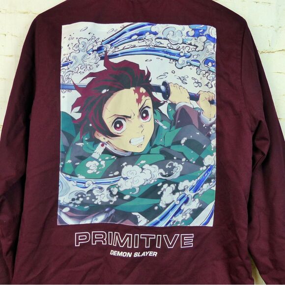 Primitive X Demon Slayer Jacket Men M Red Anime Tanjiro Zip Utility Street Skate - Picture 9 of 16